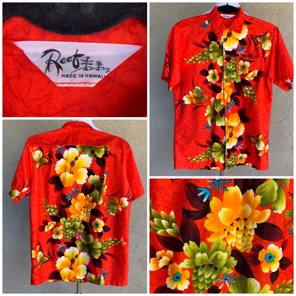 🌺Hawaiian Wedding Honeymoon Set Dress & Shirt 60s - Picture 11 of 16